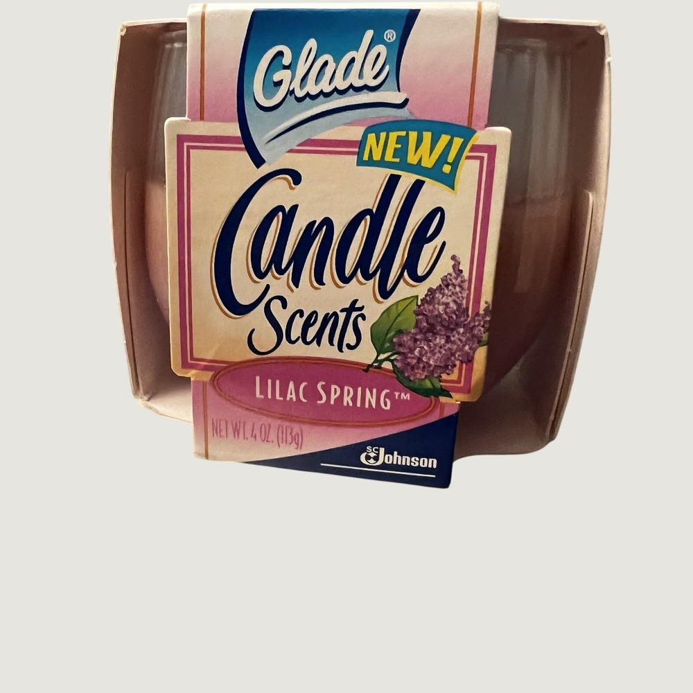Vintage 1999 Glade Candle Scents Lilac Spring 4oz Jar Candle New